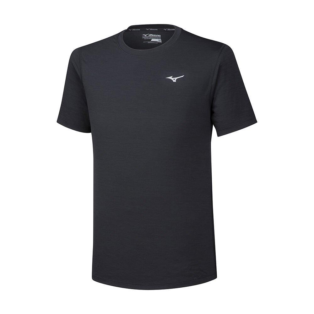 Mizuno Men's T-Shirts Impulse Core Black - AULDVES-61